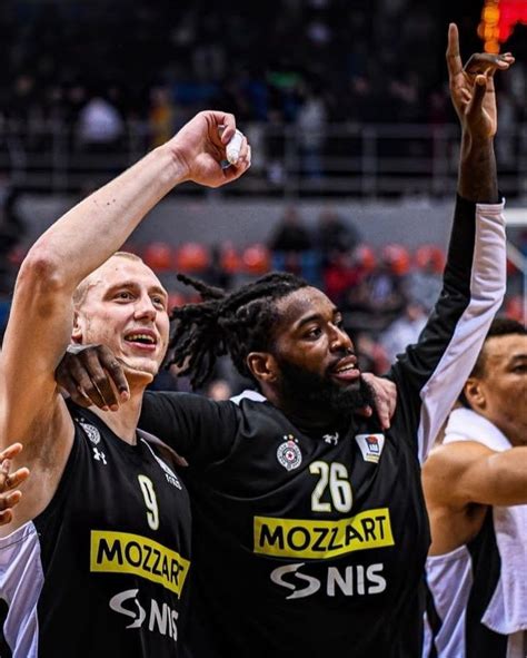 Partizan Basketball Team Celebrating Victory