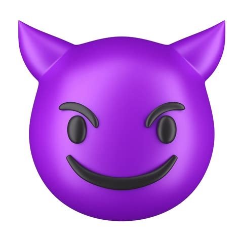 Ilustración 3d de emoji purple devil aislada en un fondo blanco | Foto Premium