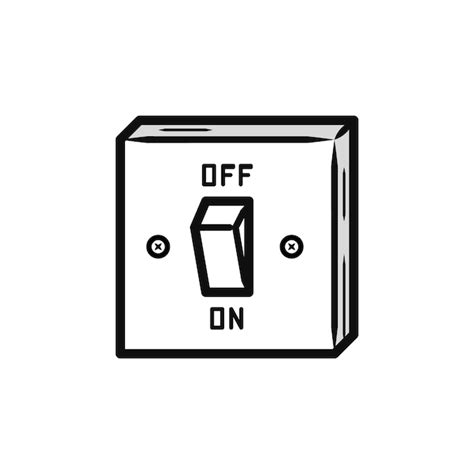 Premium Vector | Electric light switch off and on button line drawing vector icon doodle ...