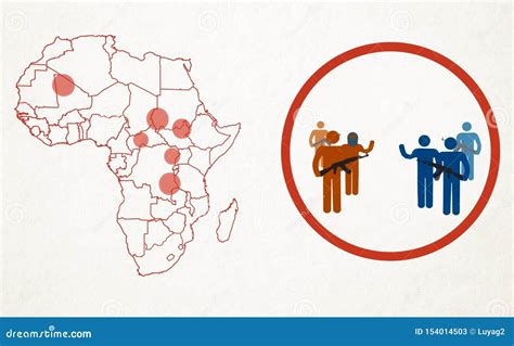 Outline Map of Conflict Zones in Africa Stock Image - Image of global ...