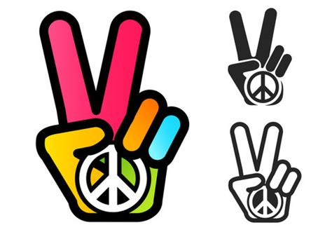 Cartoon Peace Sign Hand, Peace Sign Hand Vector Art Icons And Graphics ...