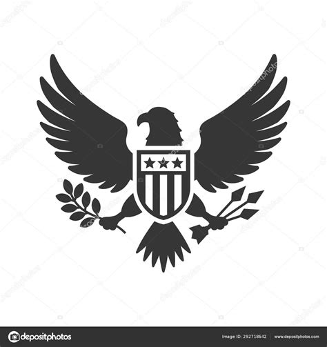 American Presidential National Eagle Sign on White Background. Vector Stock Vector Image by ...