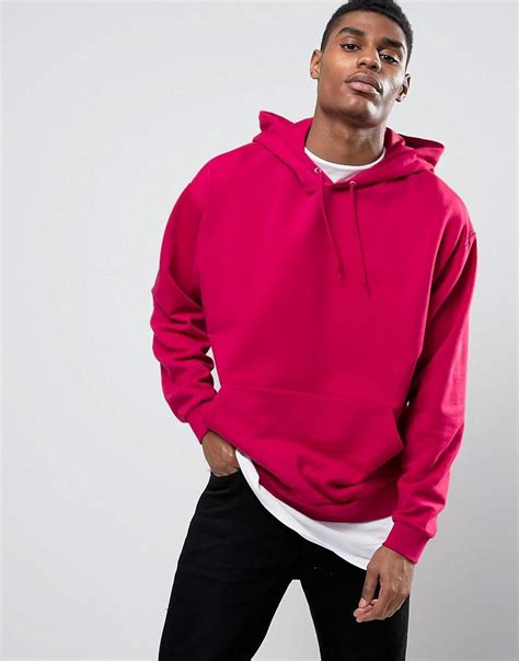 Lyst - Asos Oversized Hoodie In Pink in Pink for Men