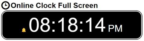 Online Clock Full Screen Alarm 12/24H Hourly Reminder 60/30/15 min