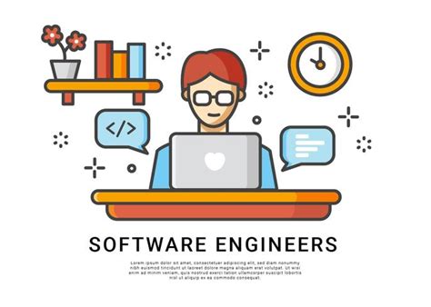 Software Engineers Work at Home Vector | Software engineer, Engineer cartoon, Engineering