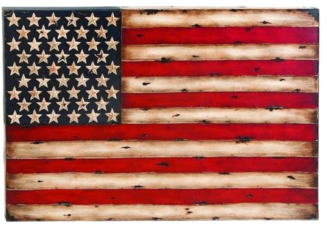 Metal Wall Decor with American Flag Replica - Modern - Outdoor Holiday ...