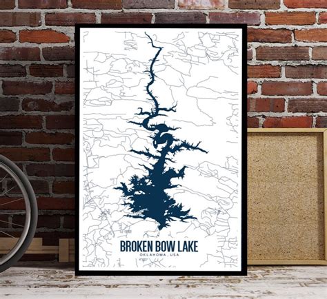 Broken Bow Lake Oklahoma Printable Map Broken Bow Lake Art - Etsy