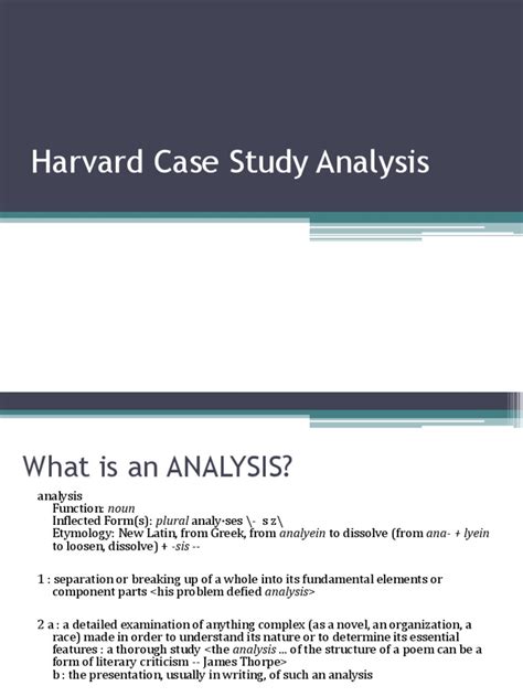 Harvard Case Study Analysis PDF