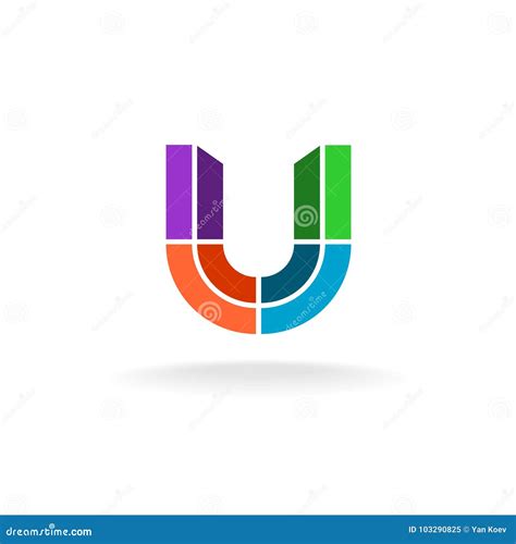 Letter U colorful logo stock vector. Illustration of fashion - 103290825