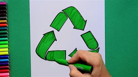 How to draw the recycling symbol - YouTube