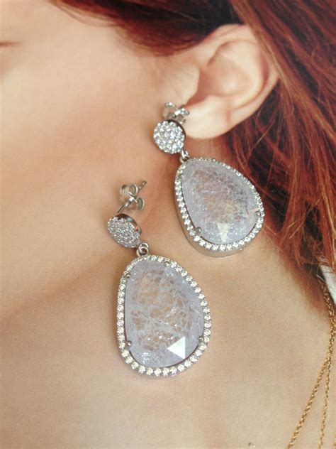 stone earrings, gold stone earrings,silver stone earrings, trendy jewelry,gift for her ...