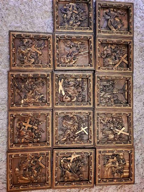 A Set of 14 Stations of the Cross Ancient dark | Etsy