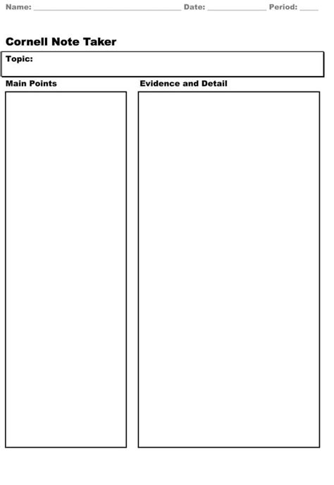 40 Free Cornell Note Templates (with Cornell Note Taking Explained) | Cornell notes template ...