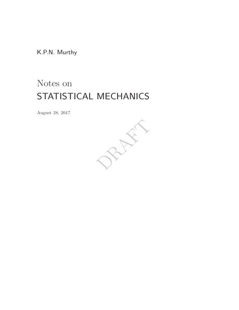 statistical mechanics