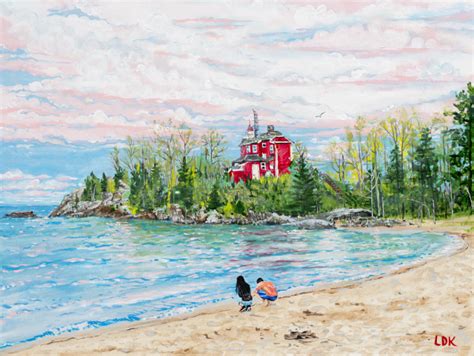 Marquette Lighthouse acrylic on canvas