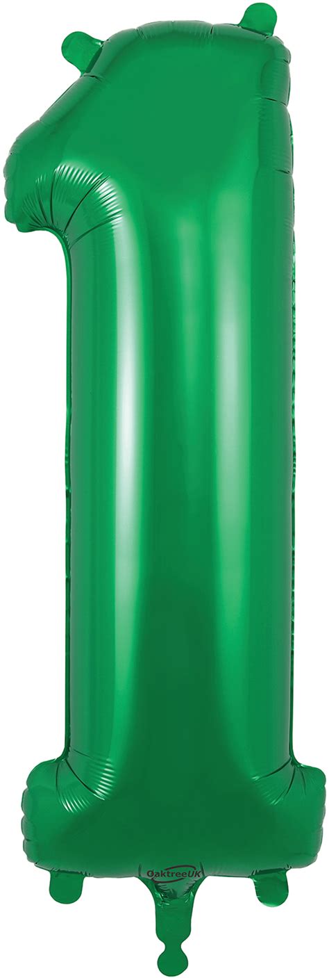 34" Number 1 Green Oaktree Foil Balloon | Bargain Balloons - Mylar ...