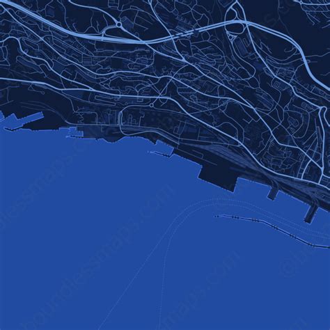 Rijeka - Dark Blue Vector Map | Boundless Maps