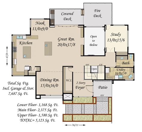 Malibu House Plan | Two Story Home Design for Sloped Lot