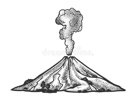 Volcano Black White Stock Illustrations – 2,224 Volcano Black White ...