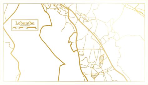 Lobamba Swaziland City Map in Retro Style in Golden Color. Outline Map ...