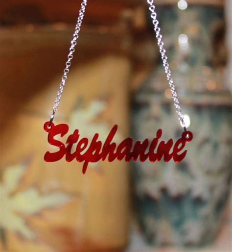 Cursive Acrylic Nameplate Necklace | Nameplate necklace, Purple mermaid, Monogram jewelry