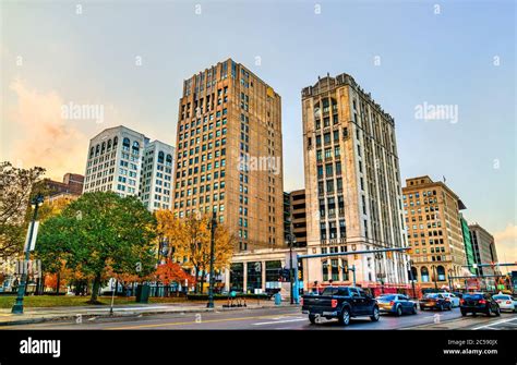 Historic buildings in Downtown Detroit, Michigan Stock Photo - Alamy