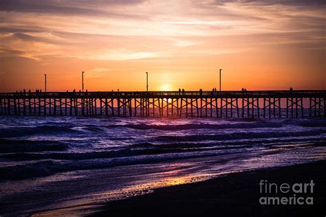 Newport Pier Sunset in Newport Beach California Photograph by Paul Velgos - Fine Art America