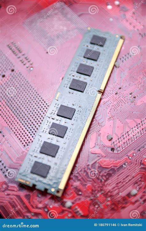Computer Memory RAM on Motherboard Background . Close Up. System, Main Memory, Random Access ...