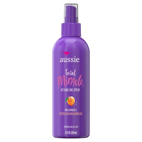 Aussie Total Miracle Detangling Spray, for All Hair Types, Paraben Free ...