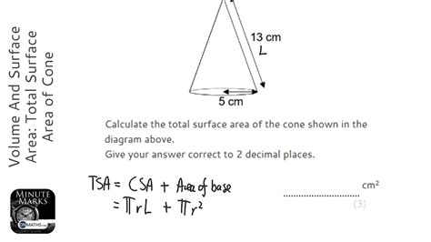 Volume And Surface Area: Total Surface Area of Cone (Grade 5) - OnMaths GCSE Maths Revision ...