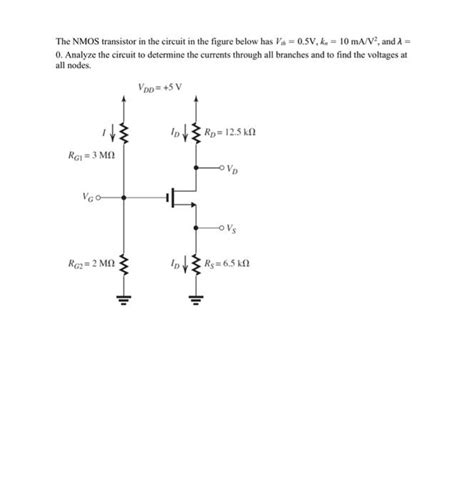 Solved The NMOS transistor in the circuit in the figure | Chegg.com