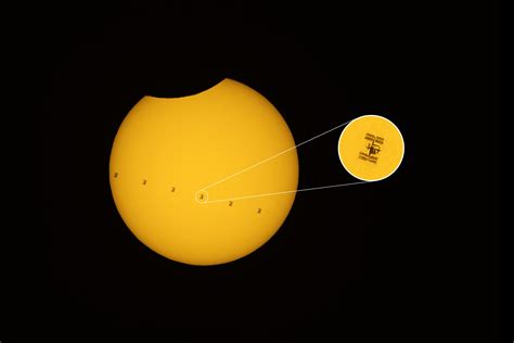 ISS transit during solar eclipse of June 10, 2021, Switzerland : r/ISS