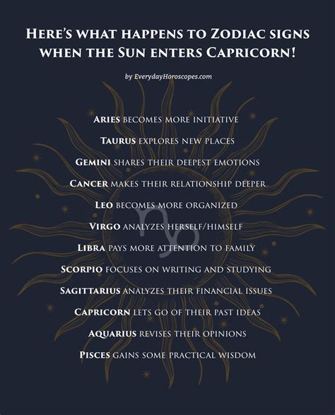 Sun in Capricorn | EverydayHoroscopes | Libra zodiac facts, Capricorn, Horoscope signs dates