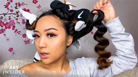 How To Curl Your Hair With Socks - YouTube