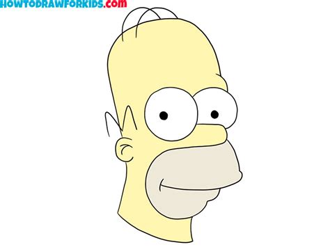 How to Draw Homer Simpson Head - Drawing Tutorial For Kids