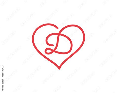 Letter D and heart logo 1 Stock Vector | Adobe Stock