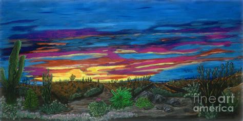 California Desert Sunset Painting by Gary Brandes - Fine Art America