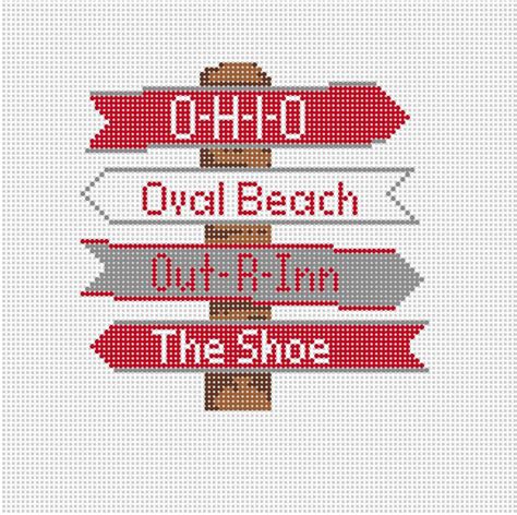 Needlepoint canvas-Ohio State College Icon Destination Sign ...