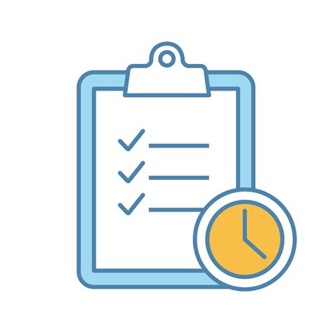 Time management color icon. Task planning. Deadline. Tasks list. Isolated vector illustration ...