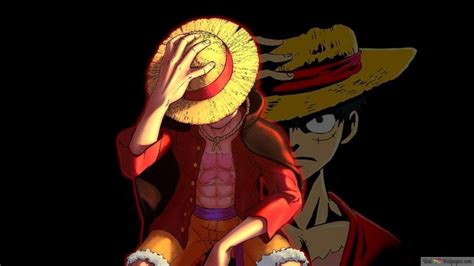 Monkey d' luffy holding his straw hat 4K wallpaper download