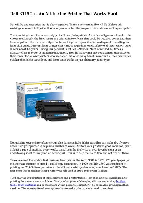 Dell 3115Cn - An All-In-One Printer That Works Hard by owenkirkland027 - Issuu