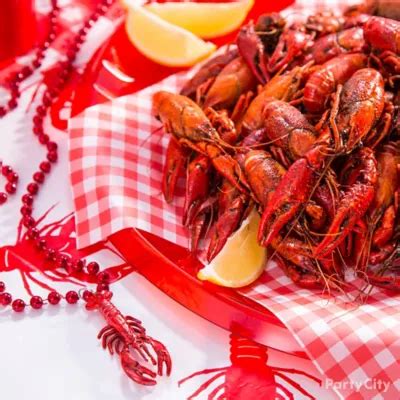 Crawfish Table Runner Idea - Cajun Crawfish Boil Ideas - Mardi Gras Party Ideas - Holiday Party ...