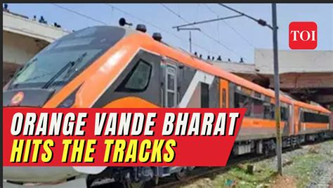 Watch: New Orange-coloured Vande Bharat Express hits the tracks | News - Times of India Videos