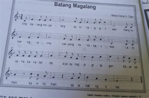 1. Tungkol saan ang awit? 2. Ano-anong uri ng nota at pahinga ang ...