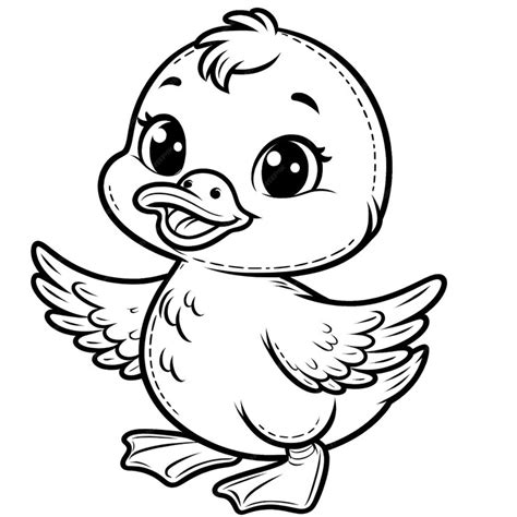 Premium Vector | Vector duck drawing coloring page for children