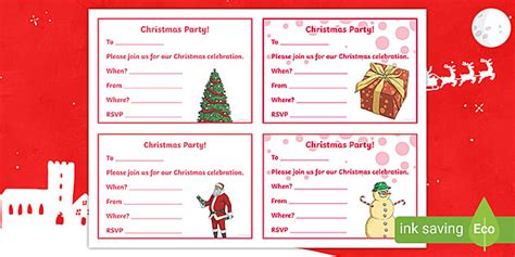 Australian Christmas Party Invitation Blank Templates