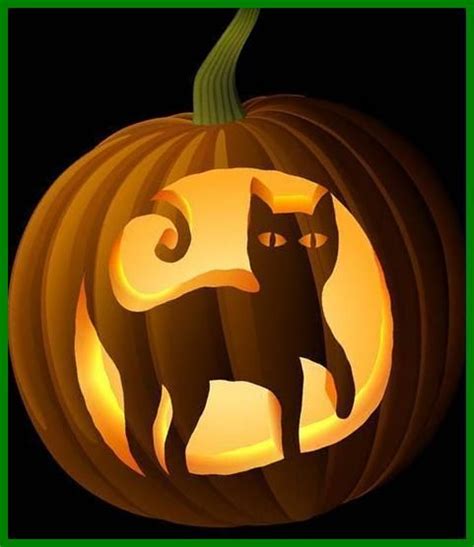 Black Cat Pumpkin Carving Stencil 10+ | pumpkin painting ideas ...