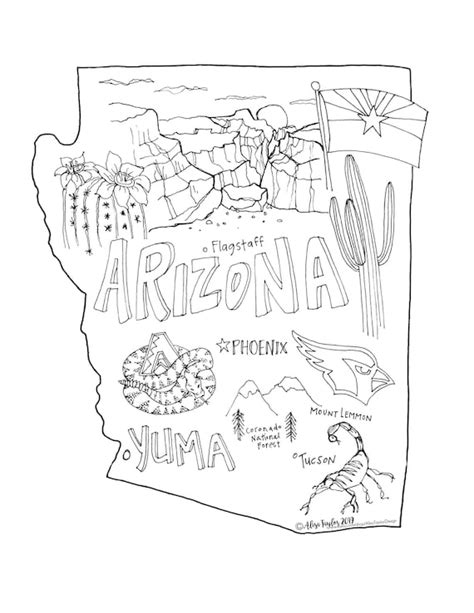 Arizona State Coloring Pages