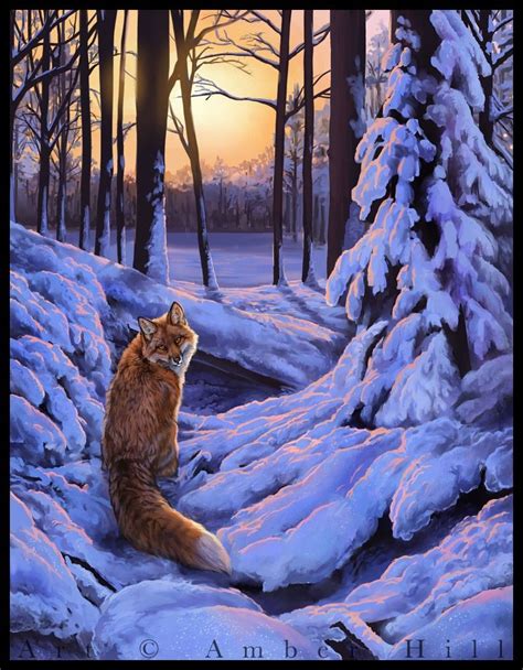 Fox Glow by vantid.deviantart.com on @deviantART Fox Painting, Painting Snow, Watercolor Animals ...