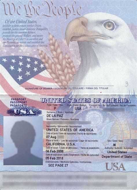 Us Passport Template Psd Free Download - Free Templates Printable